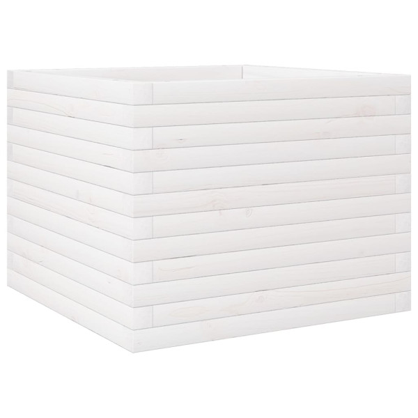 Jardinera de madera maciza de pino blanca 60x60x46 cm M 2