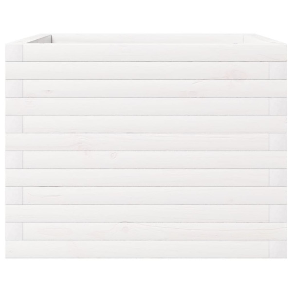 Vaso/floreira de jardim 60x60x46 cm pinho maciço branco M 5