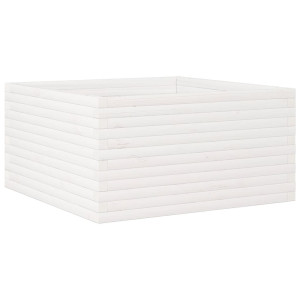 Vaso/floreira de jardim 90x90x46 cm madeira pinho maciça branco H