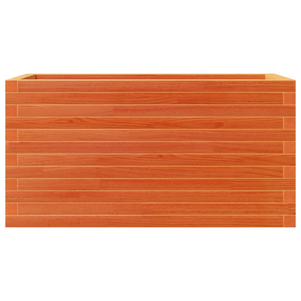 Jardinera de madera maciza pino marrón cera 90x40x46 cm M 5