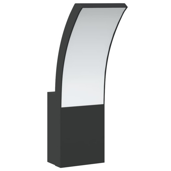 Candeeiros parede LED p/ exterior 2 pcs alumínio fundido preto M 4