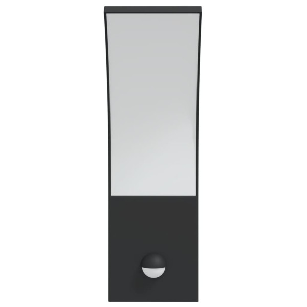 Lámparas de pared LED exterior con sensor 2 uds aluminio negro M 5