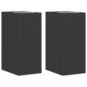 Lámparas de pared de exterior 2 uds aluminio fundido negro H