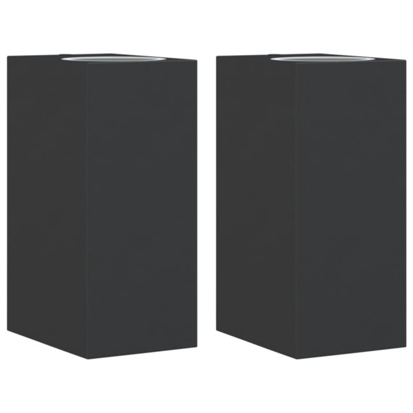 Candeeiros de parede para exterior 2 pcs alumínio fundido preto M 2
