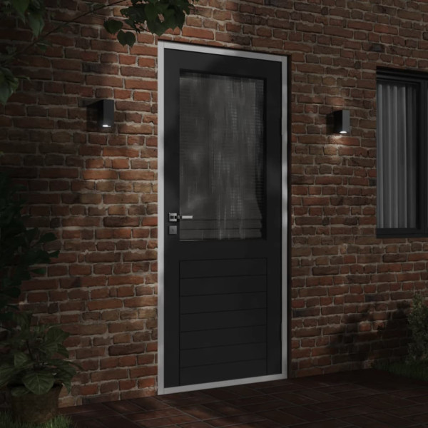 Lámparas de pared de exterior 2 uds aluminio fundido negro M 3