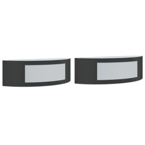 Candeeiros de parede p/ exterior 2 pcs aço inoxidável preto H