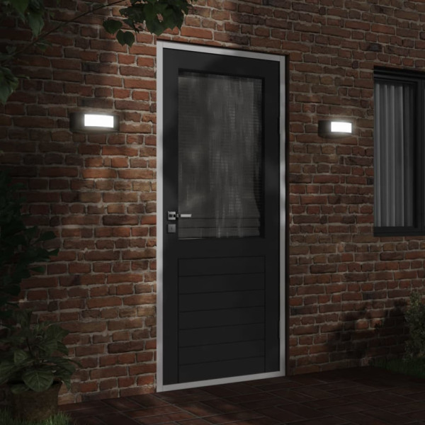 Apliques de exterior 2 unidades acero inoxidable negro M 3