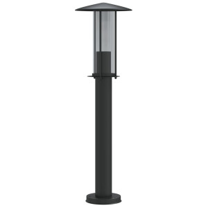 Lámpara de suelo de exterior acero inoxidable negro 60 cm H