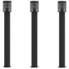 Lámparas de suelo exterior 3 uds acero inoxidable negro 110 cm 2