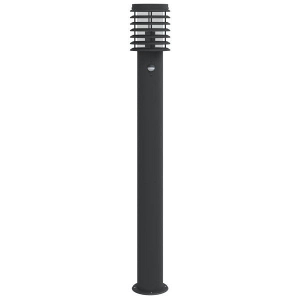 Lámparas de suelo exterior con sensor 3 uds acero negro 110 cm M 4