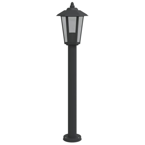 Candeeiro de chão para exterior 80 cm aço inoxidável preto M 4