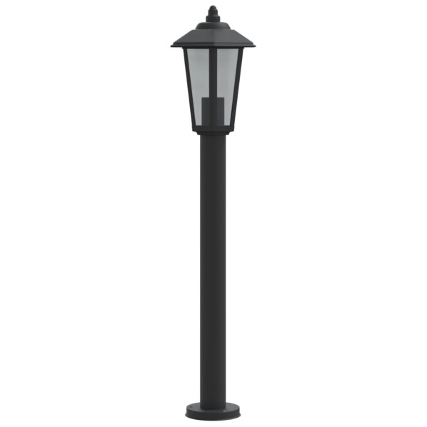 Candeeiro de chão para exterior 80 cm aço inoxidável preto M 5