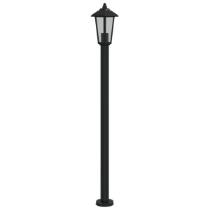 Farola de exterior de acero inoxidable negro 120 cm H