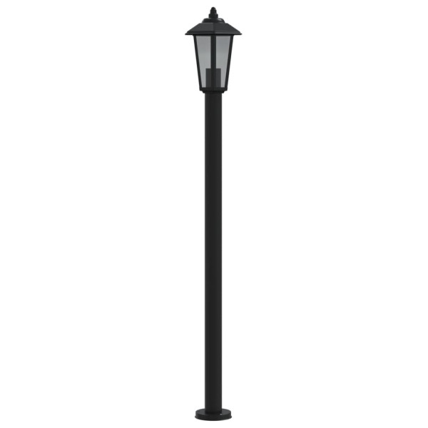 Farola de exterior de acero inoxidable negro 120 cm M 5