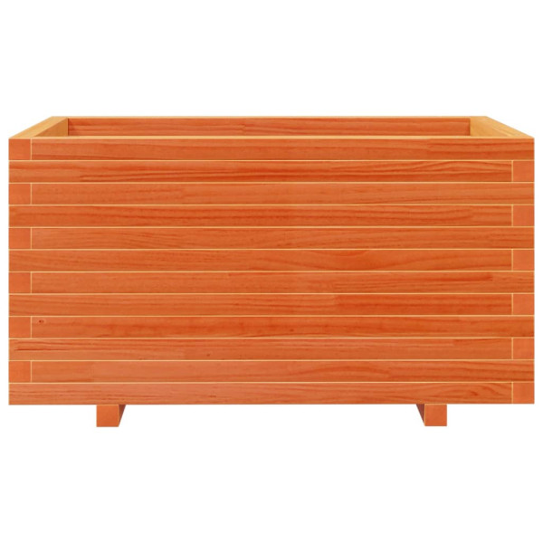 Jardinera madera maciza de pino marrón cera 90x60x49.5 cm M 5
