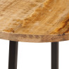 Mesa de centro hierro y madera maciza de mango 35x35x45 cm 5