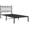Estructura de cama con cabecero metal negro 90x190 cm 2