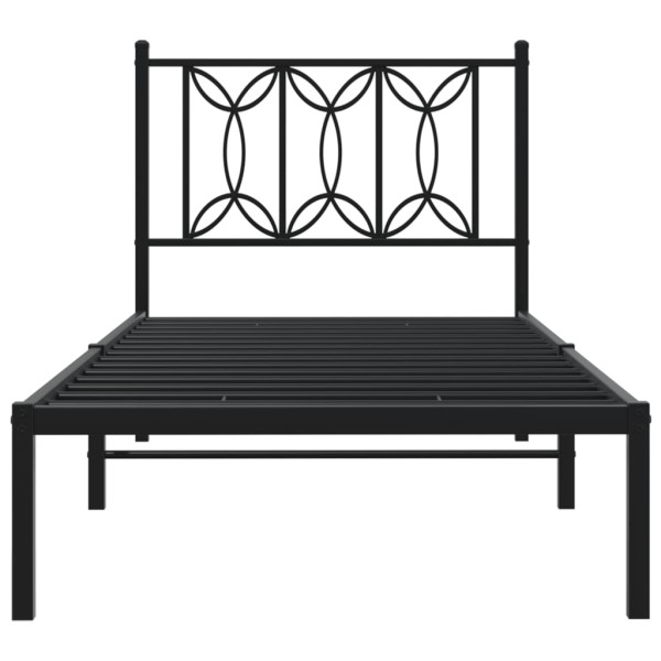 Estructura de cama con cabecero metal negro 90x190 cm M 4