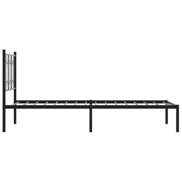 Estructura de cama con cabecero metal negro 90x190 cm M 5