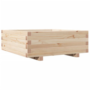 Jardinera de madera maciza de pino 70x70x26.5 cm H