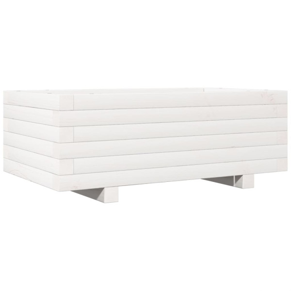 Jardinera de madera maciza de pino blanco 70x40x26.5 cm M 2
