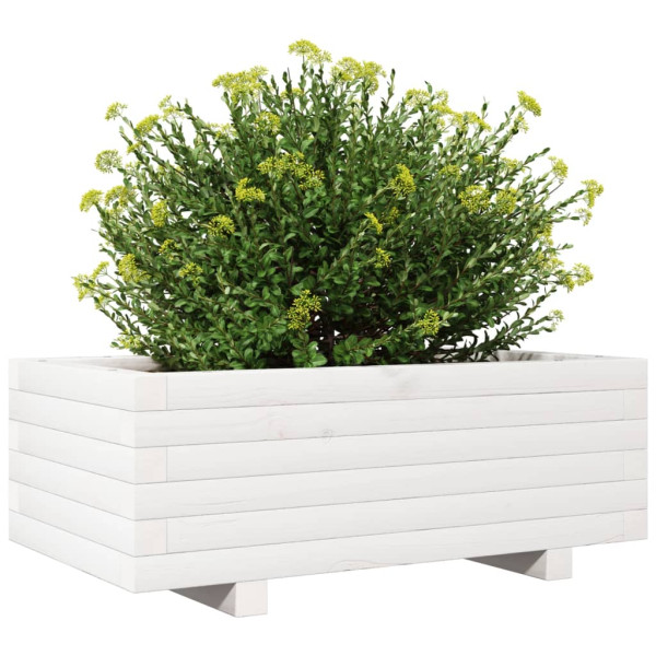 Vaso/floreira de jardim 70x40x26.5 cm pinho maciço branco M 4