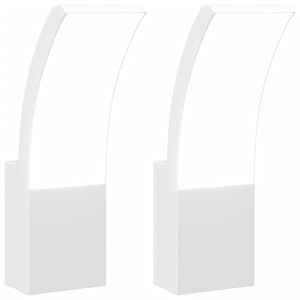 Lámparas de pared LED de exterior 2 uds aluminio fundido blanco H