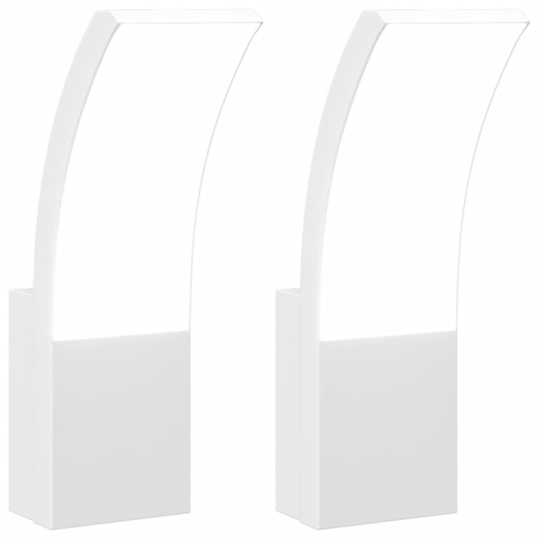 Candeeiros parede LED p/ exterior 2 pcs alumínio fundido branco M 2