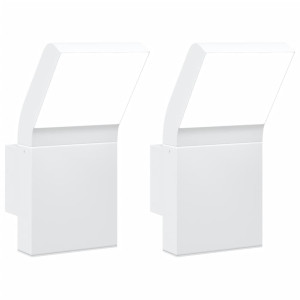 Candeeiros parede LED p/ exterior 2 pcs alumínio fundido branco H