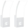 Candeeiros parede LED exterior c/ sensor 2 pcs alumínio branco 2