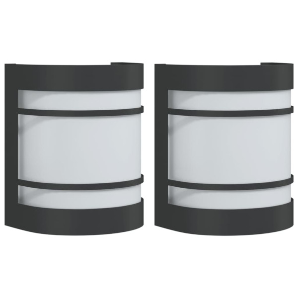 Candeeiros de parede p/ exterior 2 pcs aço inoxidável preto M 2