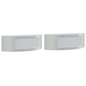 Candeeiros de parede p/ exterior 2 pcs aço inoxidável prateado H
