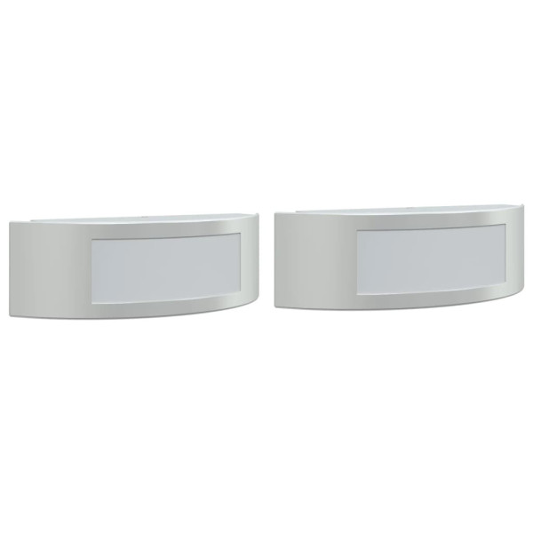 Candeeiros de parede p/ exterior 2 pcs aço inoxidável prateado M 2