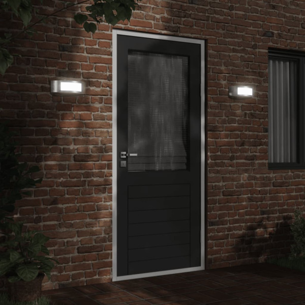 Apliques de exterior 2 unidades acero inoxidable plateado M 3