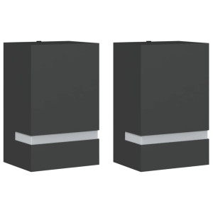 Candeeiros de parede p/ exterior 2 pcs aço inoxidável preto H
