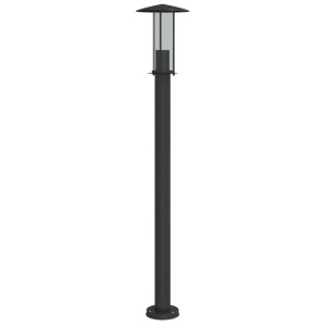 Lámpara de suelo de exterior acero inoxidable negro 100 cm H