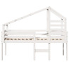 Cama alta com telhado 75x190 cm pinho maciço branco 4