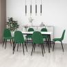 Sillas de comedor 6 unidades terciopelo verde oscuro 1