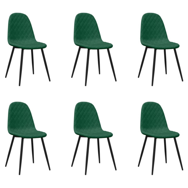 Sillas de comedor 6 unidades terciopelo verde oscuro M 2