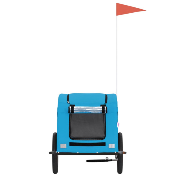 Reboque bicicleta p/ animais tecido oxford/ferro azul M 4