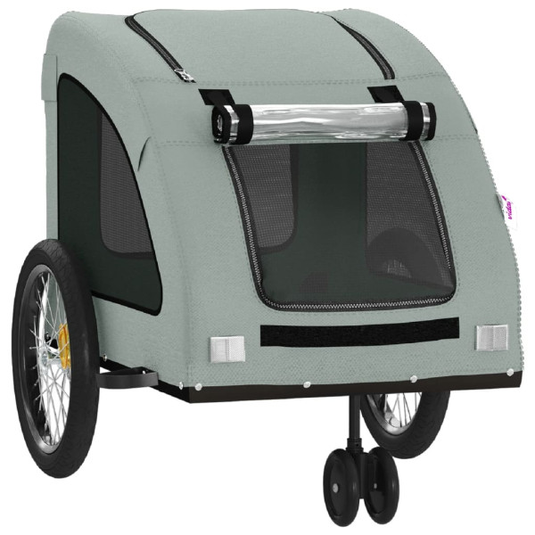Remolque de bicicleta mascotas hierro tela Oxford gris M 5