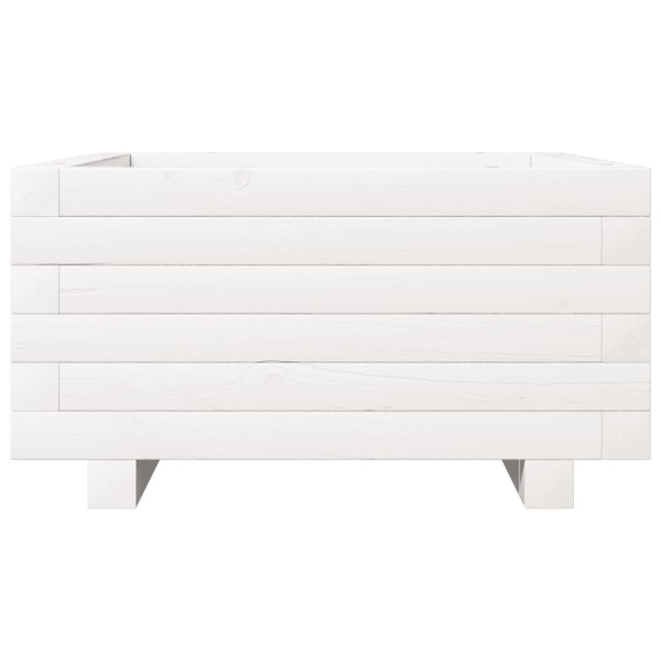 Vaso/floreira de jardim 50x50x26.5 cm pinho maciço branco M 5