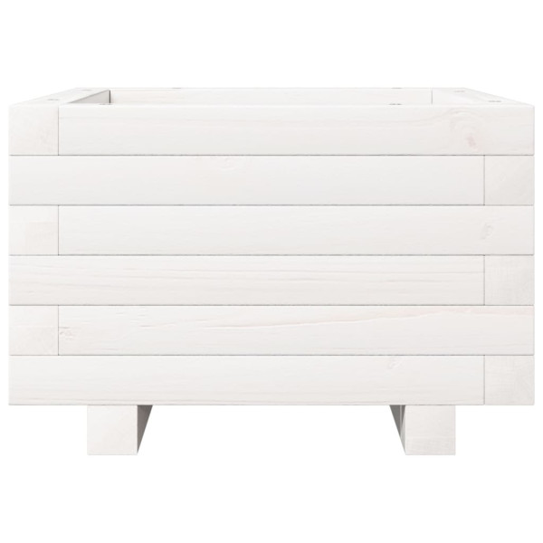 Vaso/floreira de jardim 40x40x26.5 cm pinho maciço branco M 5