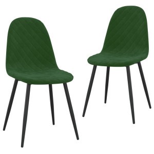 Cadeiras de jantar 2 pcs veludo verde-escuro H