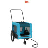 Remolque de bicicleta mascotas hierro tela Oxford azul negro 3