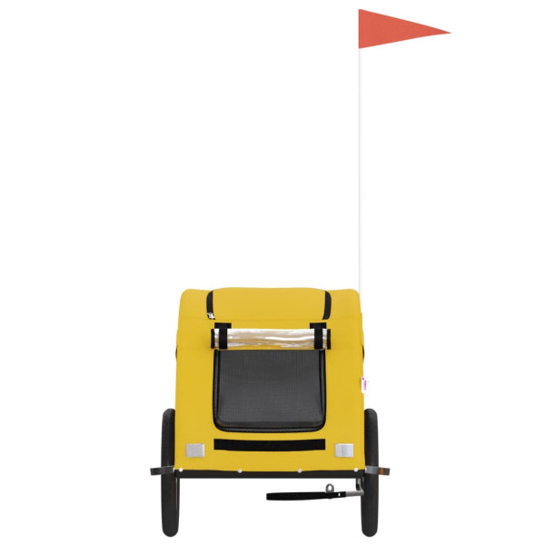 Reboque bicicleta p/ animais tecido oxford/ferro amarelo M 4