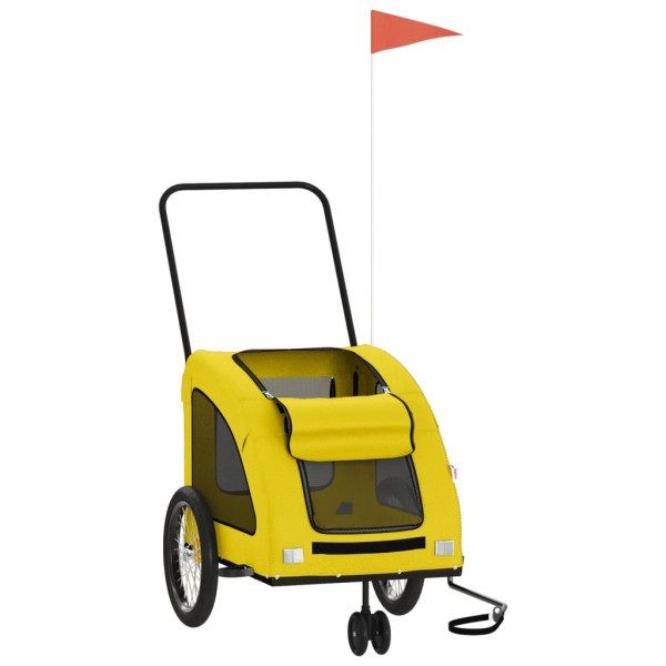 Reboque bicicleta p/ animais tecido oxford/ferro amarelo M 3