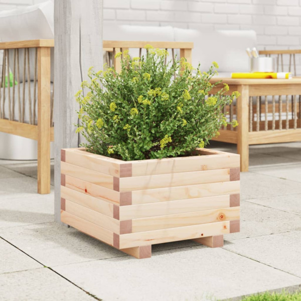 Jardinera de madera maciza de pino 40x40x26.5 cm M 3