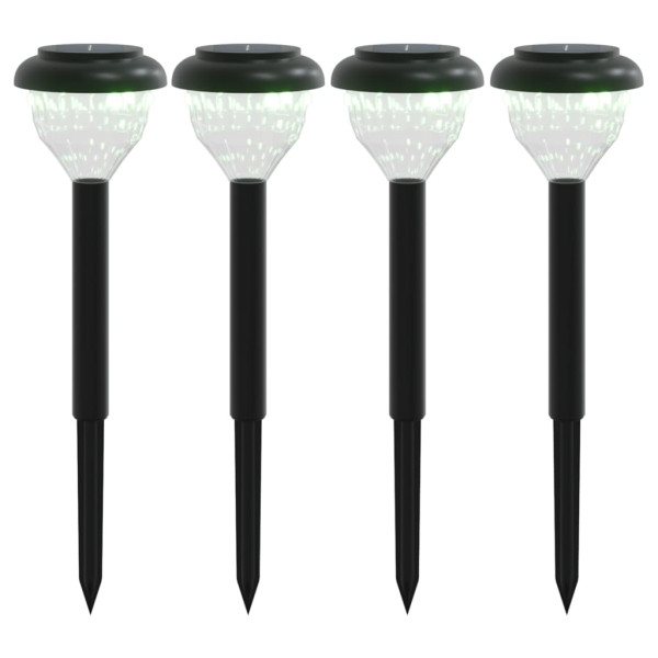 Luzes solares p/ caminhos c/ espigões 4 pcs branco quente e RGB M 2