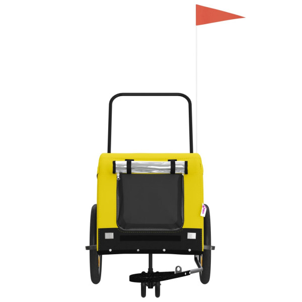 Reboque bicicleta p/ animais tecido oxford/ferro amarelo/preto M 3